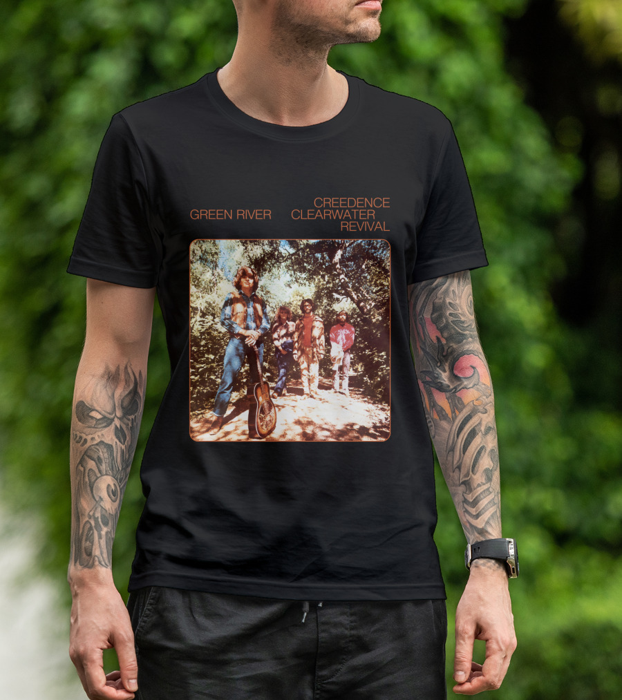 Creedence Clearwater Revival Green River Album Cover Group Photo T-Shirt