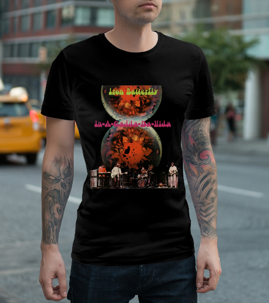 Iron Butterfly In-A-Gadda-Da-Vida Psychedelic Album Art Band Performance T-Shirt