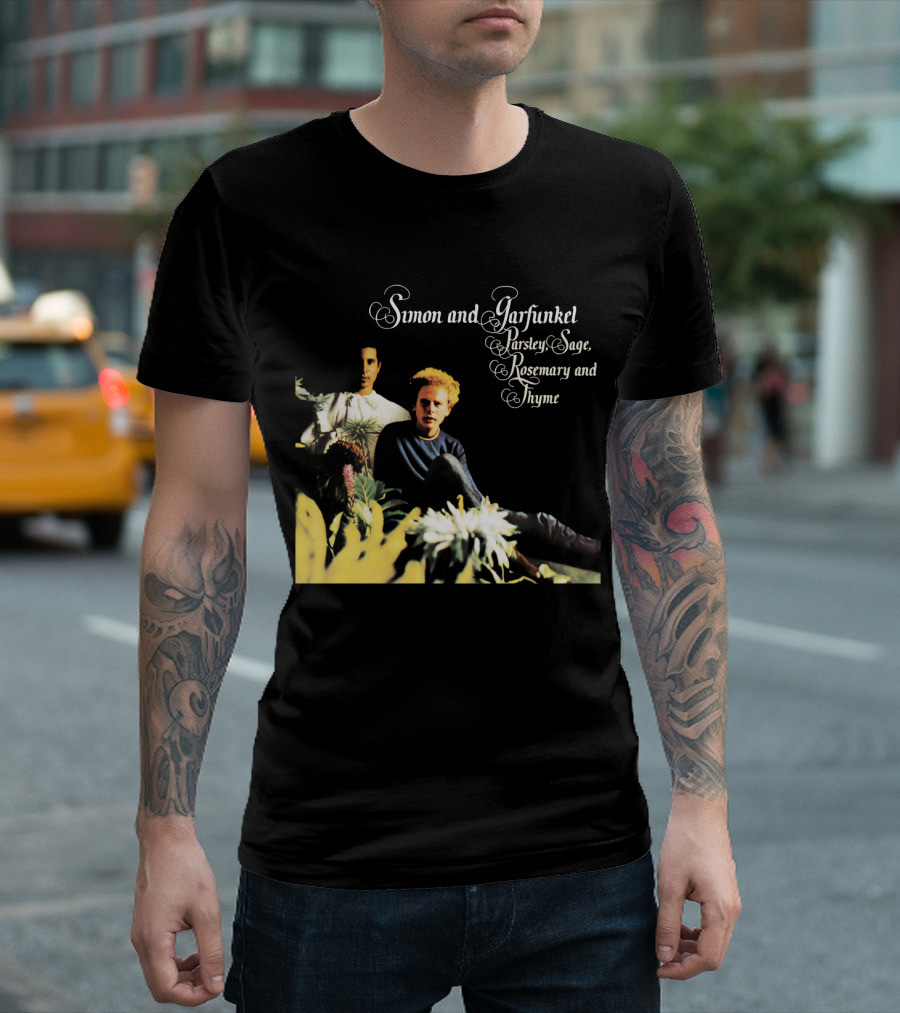 Simon And Garfunkel Parsley Sage Rosemary And Thyme Album Cover T-Shirt