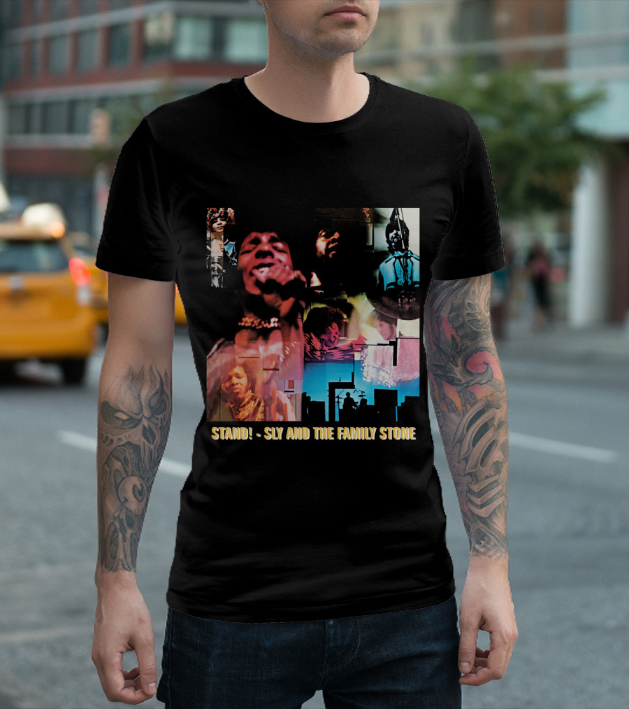 Stand Sly And The Family Stone Vintage Collage T-Shirt