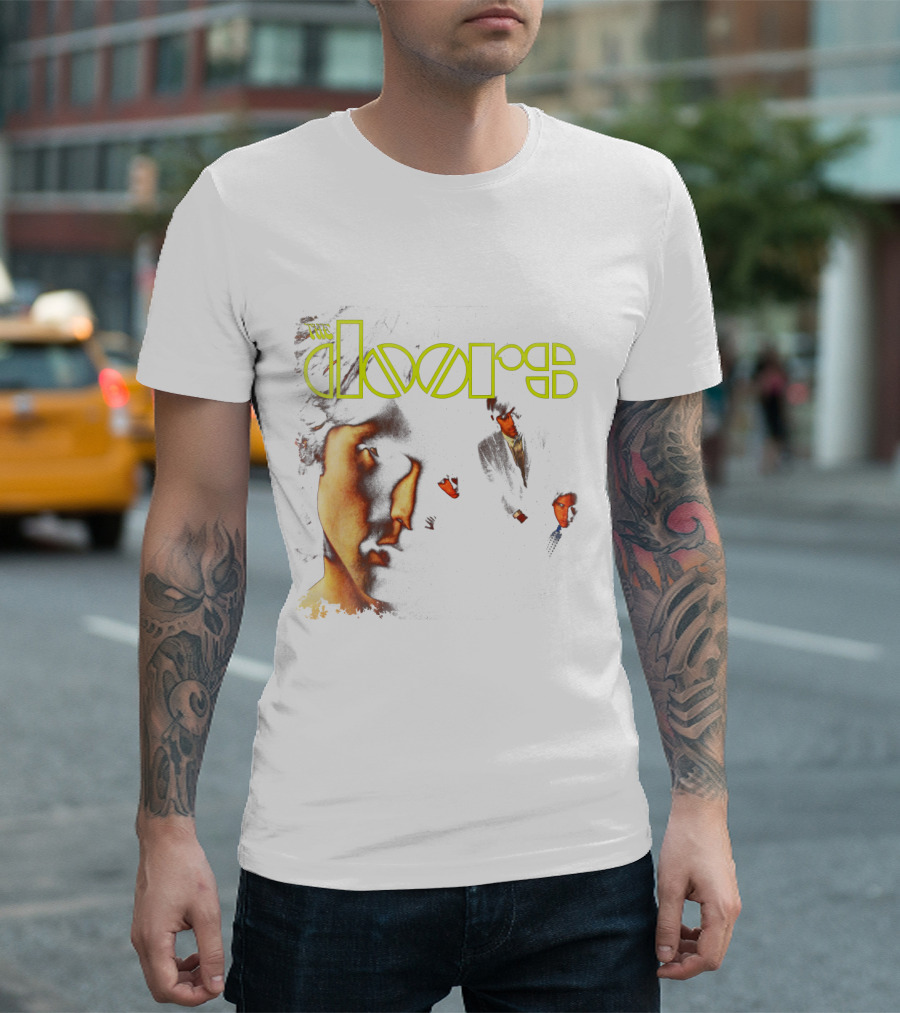 The Doors Band Members Collage in Vintage T-Shirt