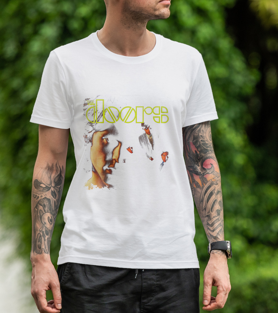 The Doors Band Members Collage In Vintage T-Shirt