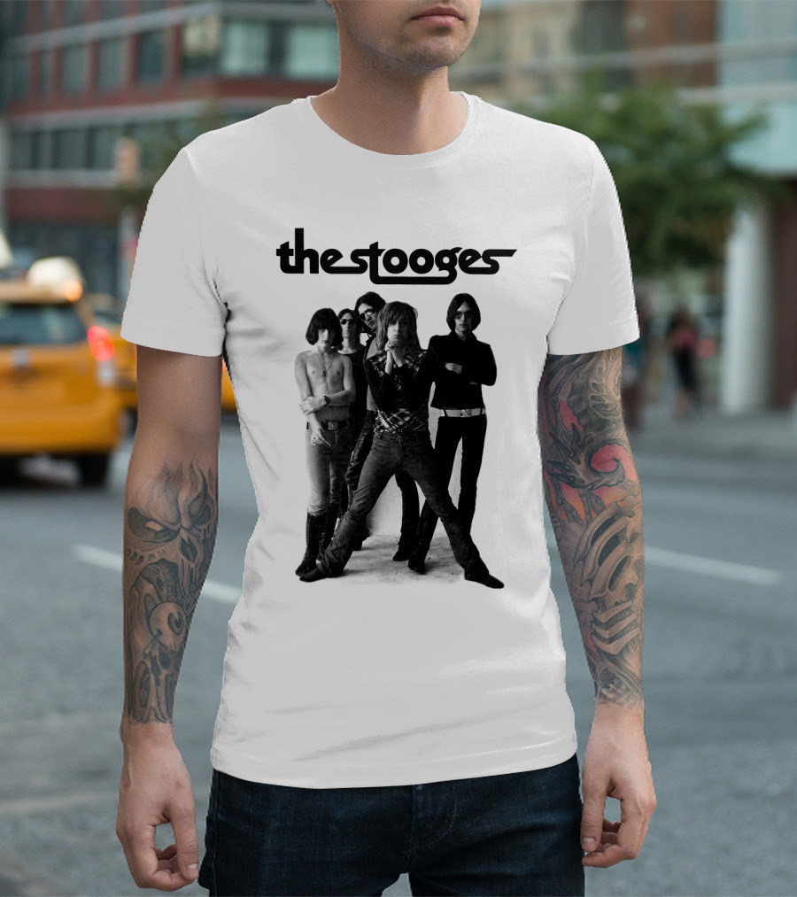 The Stooges Band Classic Black and White Photo T-Shirt