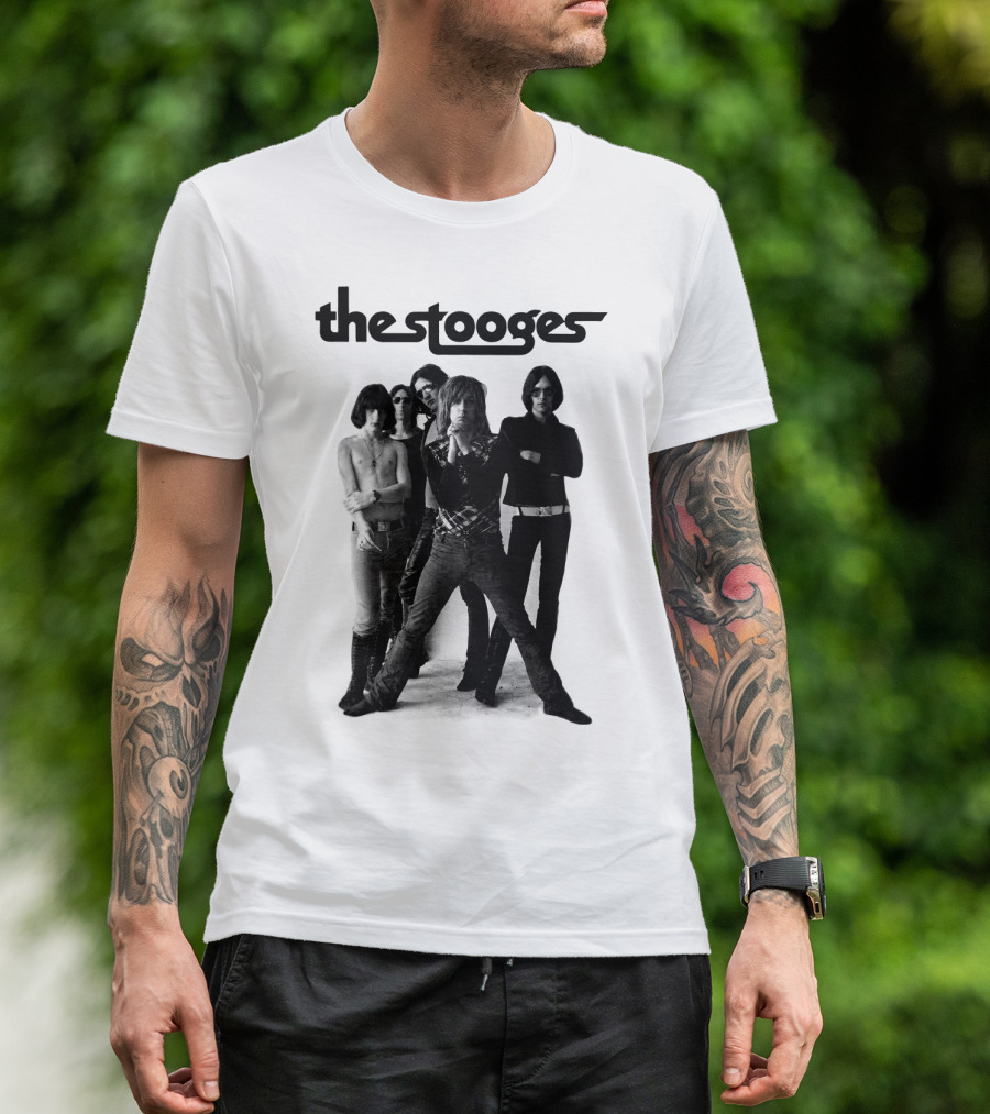 The Stooges Band Classic Black And White Photo T-Shirt