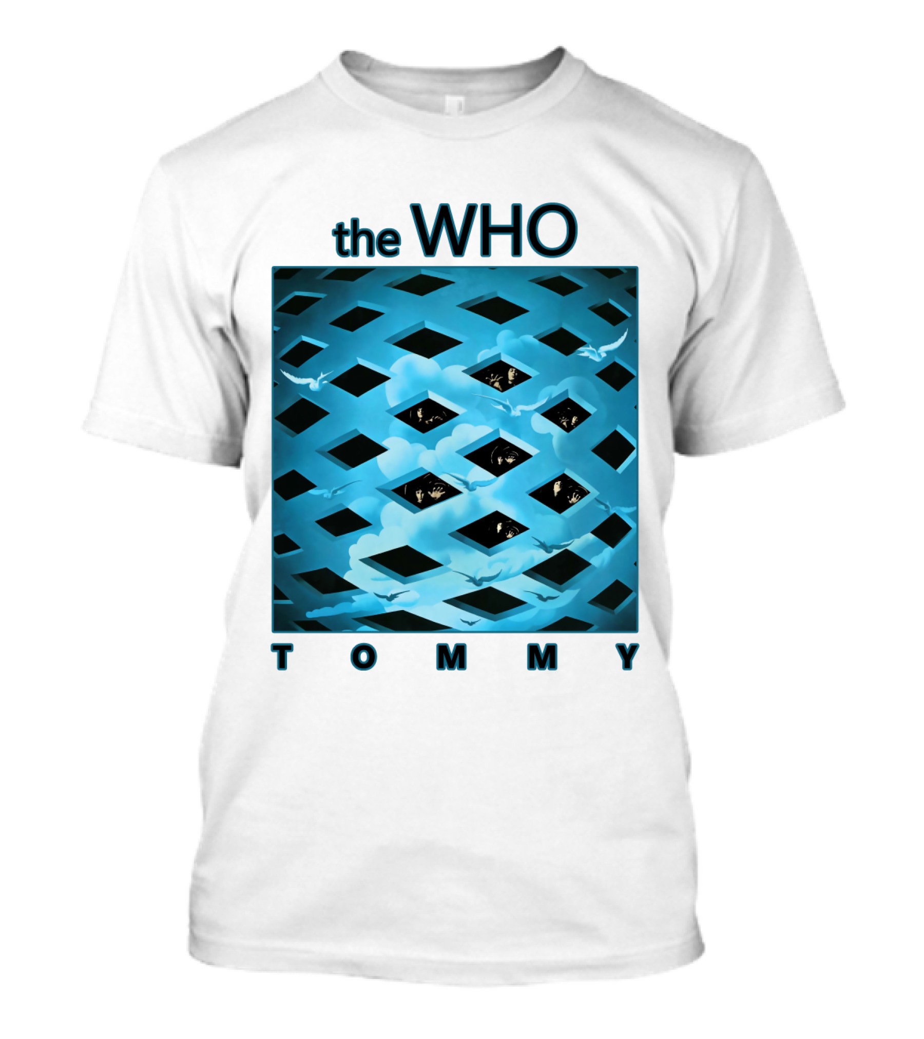 The Who Tommy Album Cover Art Blue Lattice T-Shirt
