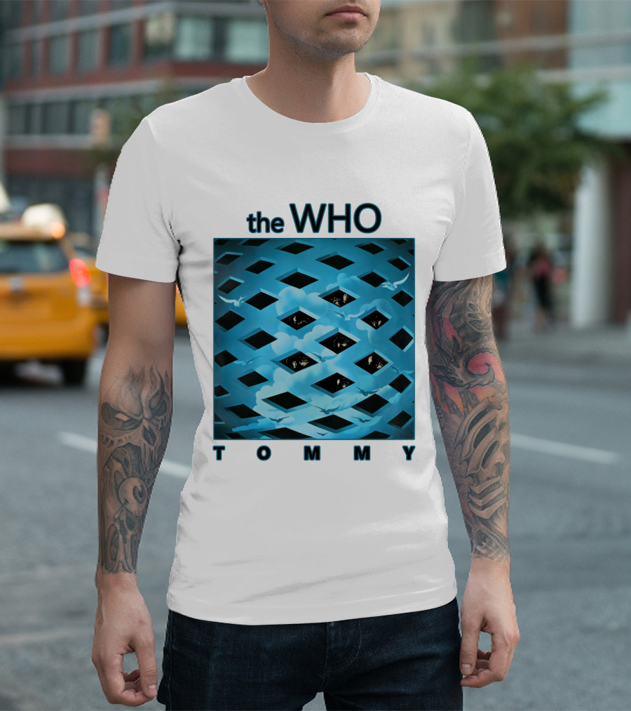 The Who Tommy Album Cover Art Blue Lattice T-Shirt