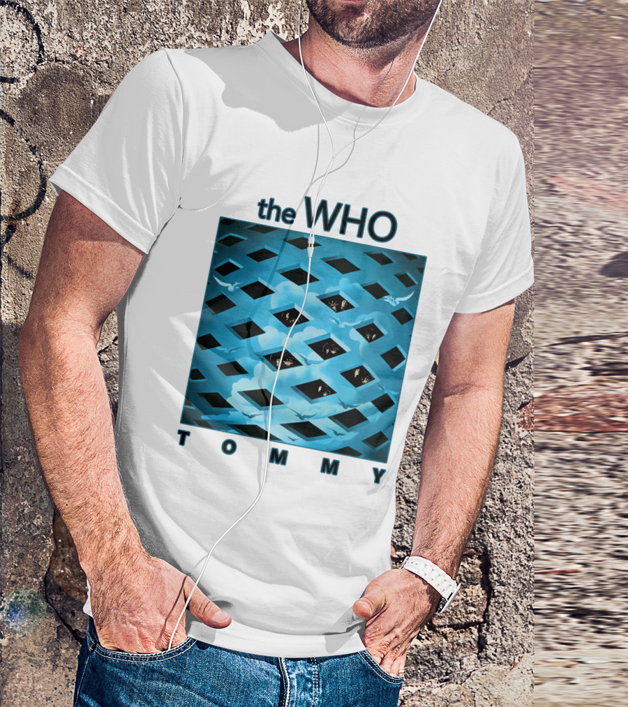 The Who Tommy Album Cover Art Blue Lattice T-Shirt