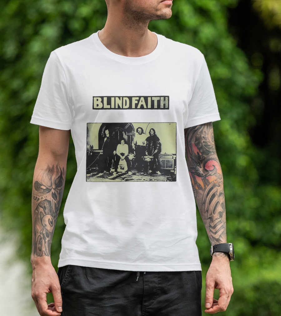 Blind Faith Band Photo Classic Black And White Image T-Shirt