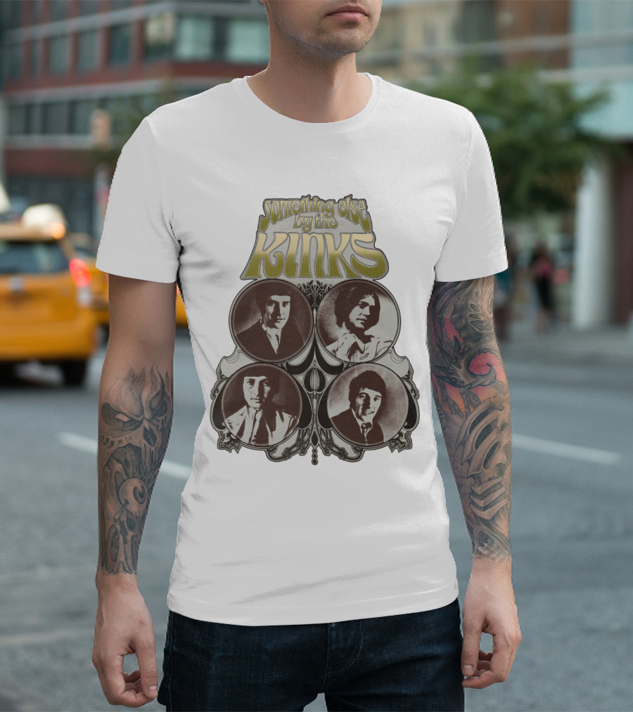Something Else by the Kinks Album Cover with Band Members' Portraits T-Shirt