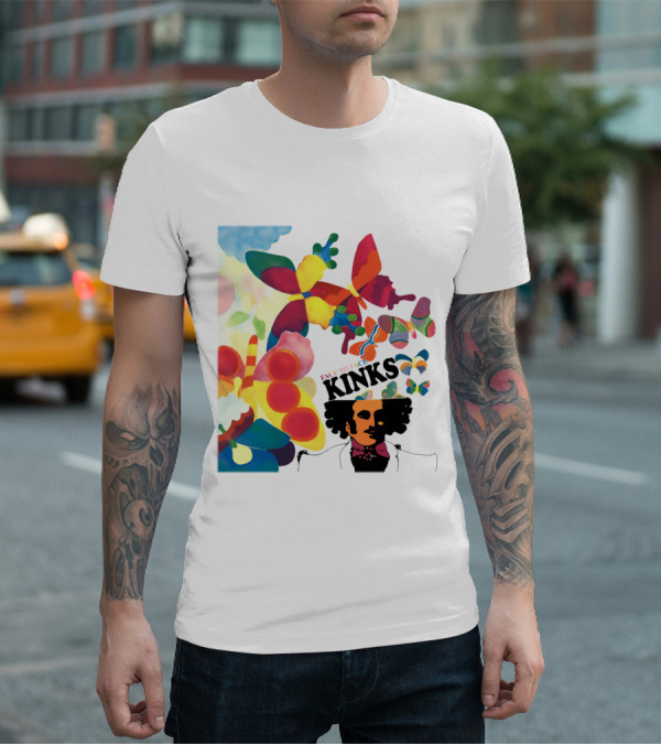 The Kinks Face To Face Colorful Butterflies And Psychedelic T-Shirt