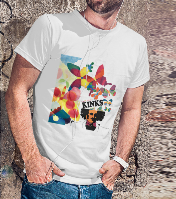 The Kinks Face To Face Colorful Butterflies And Psychedelic T-Shirt