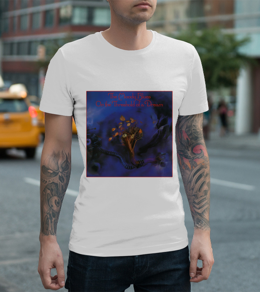 The Moody Blues On the Threshold of a Dream Album Art with Tree and Cosmic T-Shirt