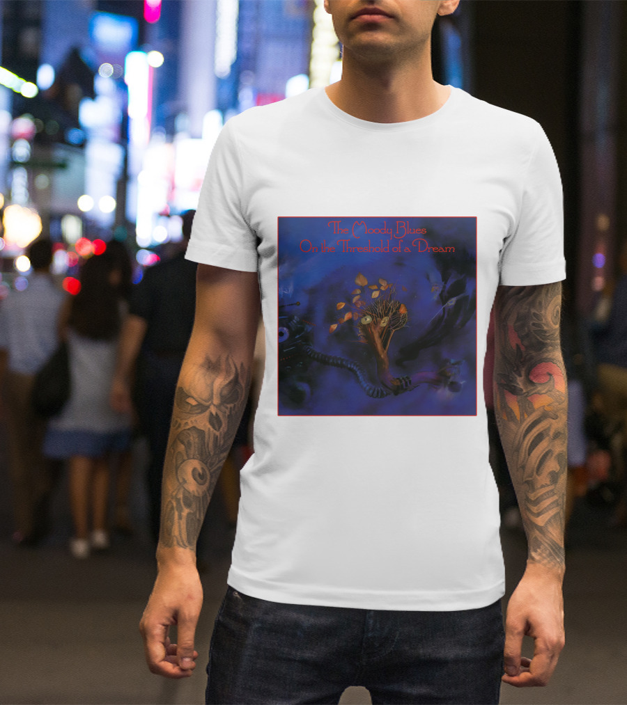 The Moody Blues On The Threshold Of A Dream Album Art With Tree And Cosmic T-Shirt