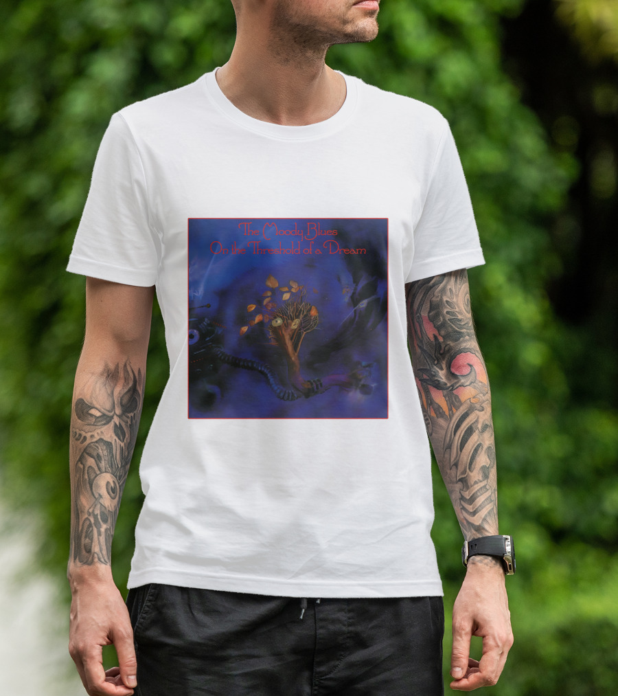 The Moody Blues On The Threshold Of A Dream Album Art With Tree And Cosmic T-Shirt