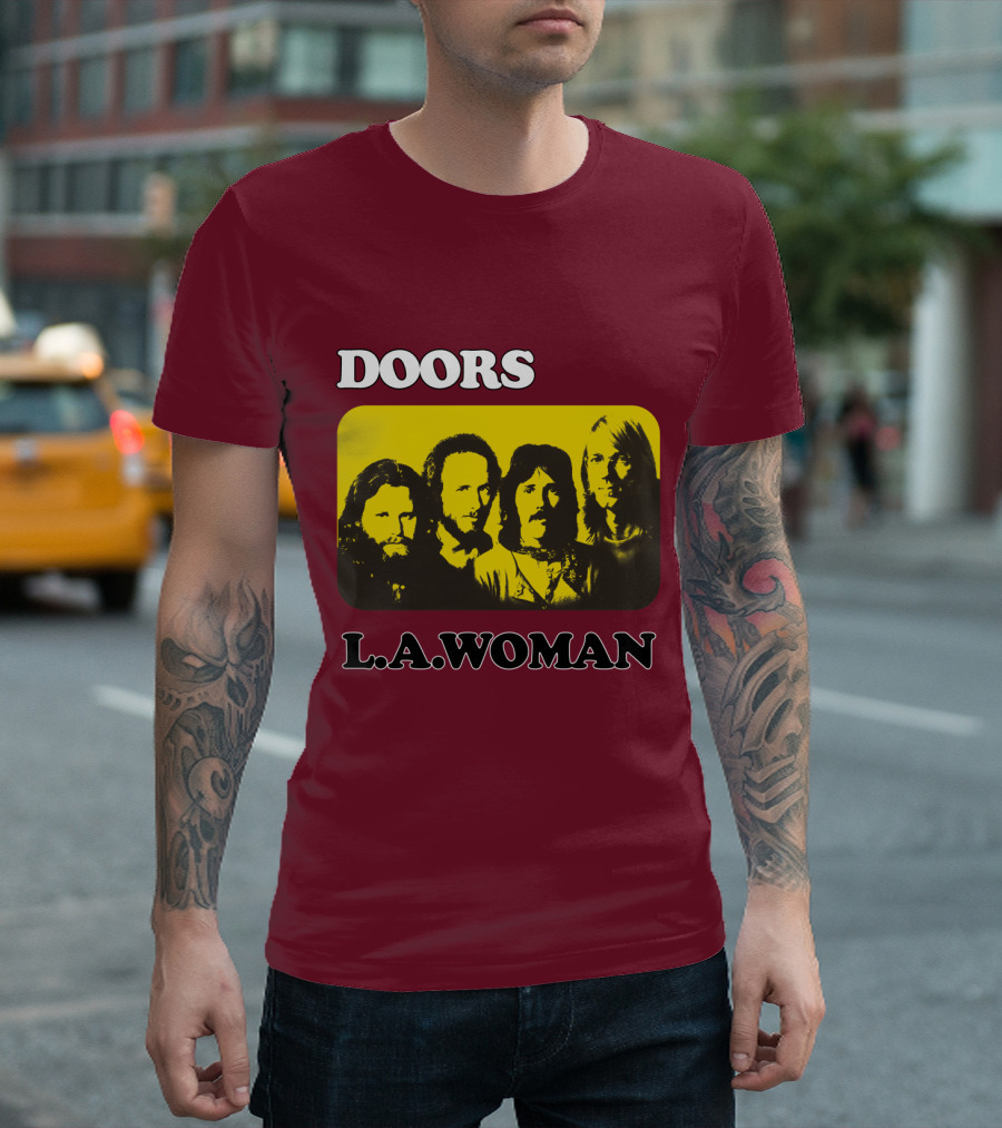 Doors L.A. Woman Album Yellow T-Shirt