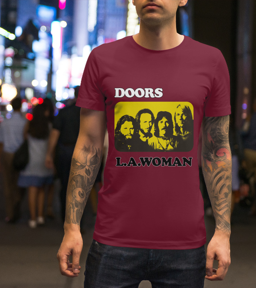 Doors L.A. Woman Album Yellow T-Shirt