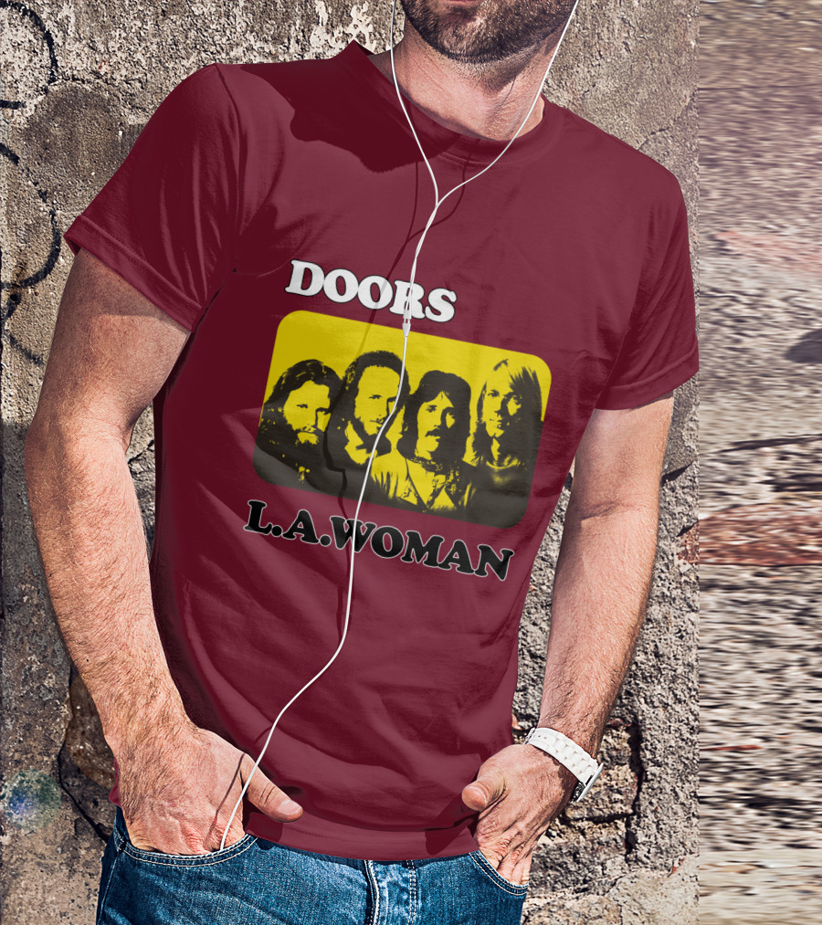 Doors L.A. Woman Album Yellow T-Shirt