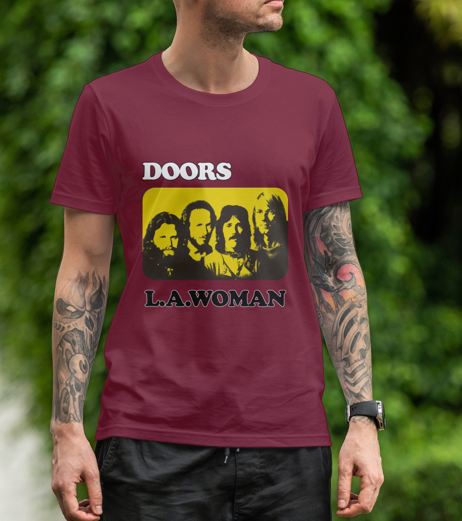 Doors L.A. Woman Album Yellow T-Shirt