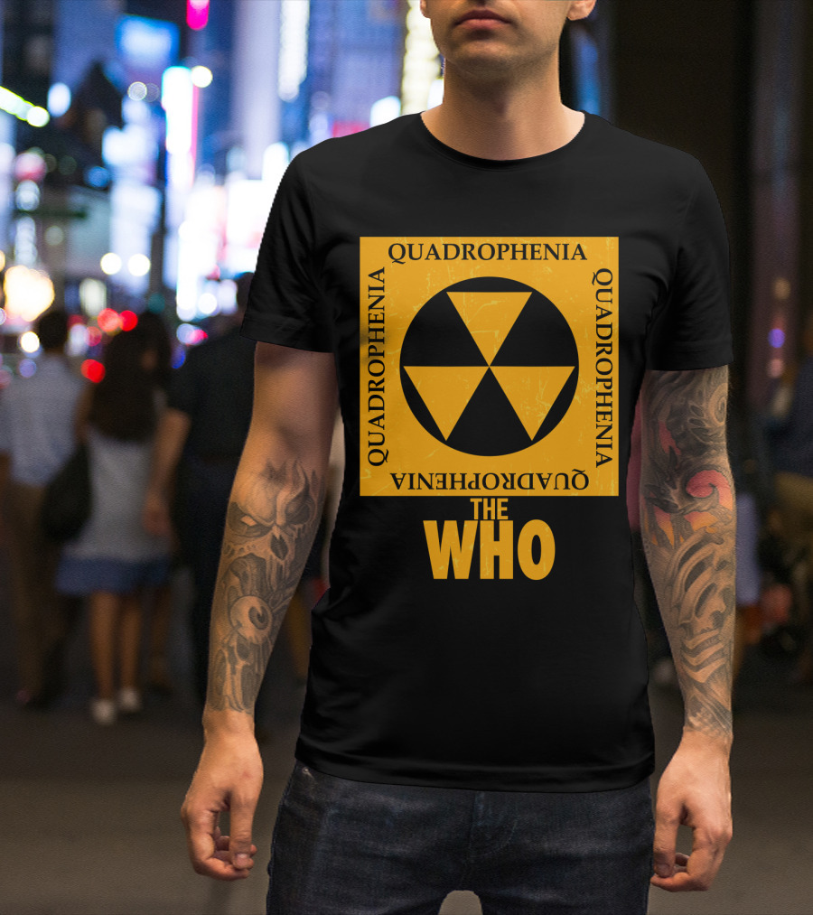 The Who Quadrophenia Yellow Radiation Symbol Square T-Shirt