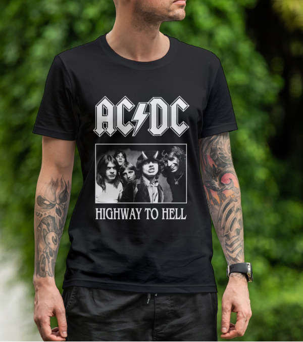 Ac Dc Highway To Hell Band Photo T-Shirt