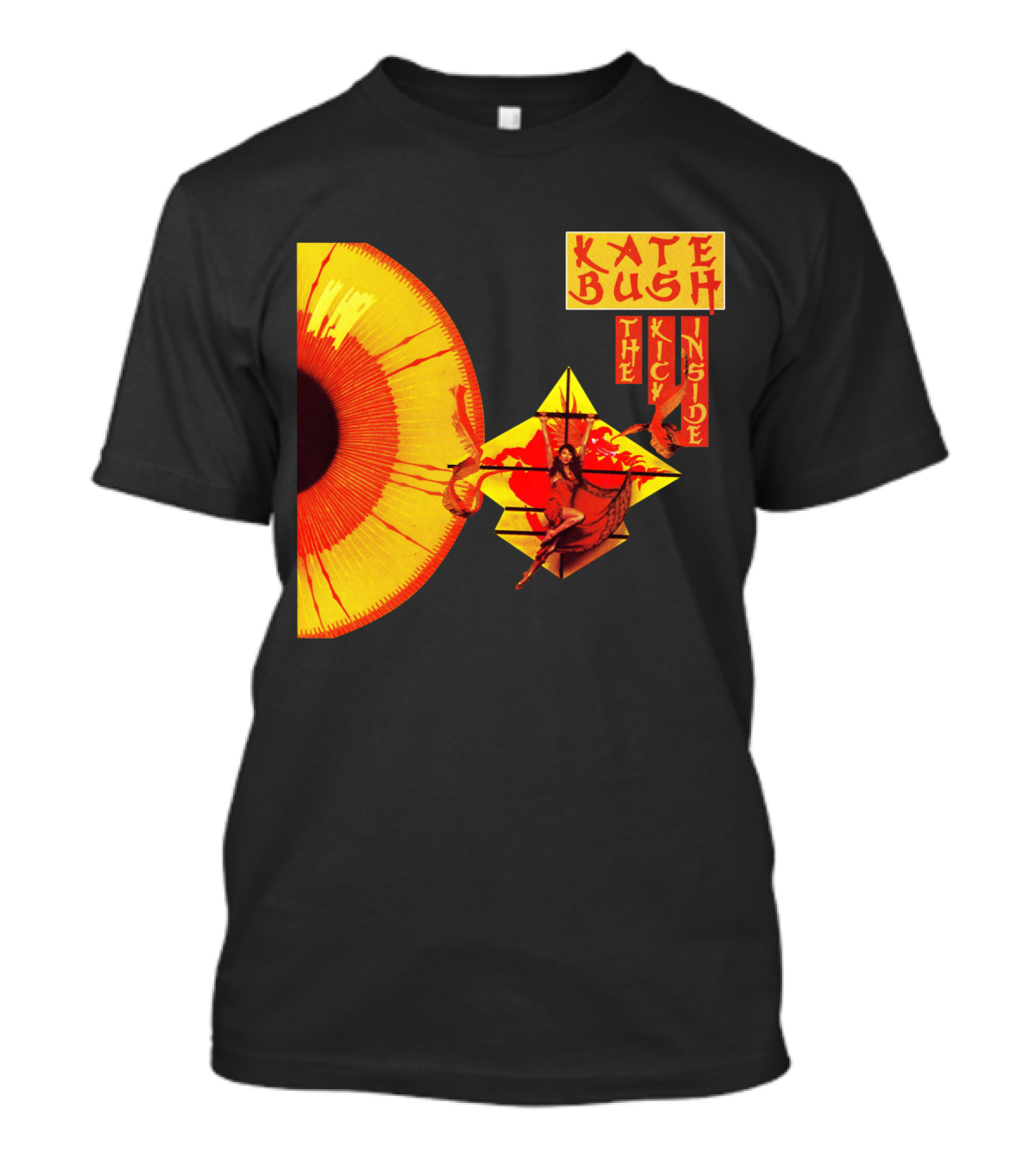 Kate Bush The Kick Inside Eye Graphic With Yellow And Red T-Shirt