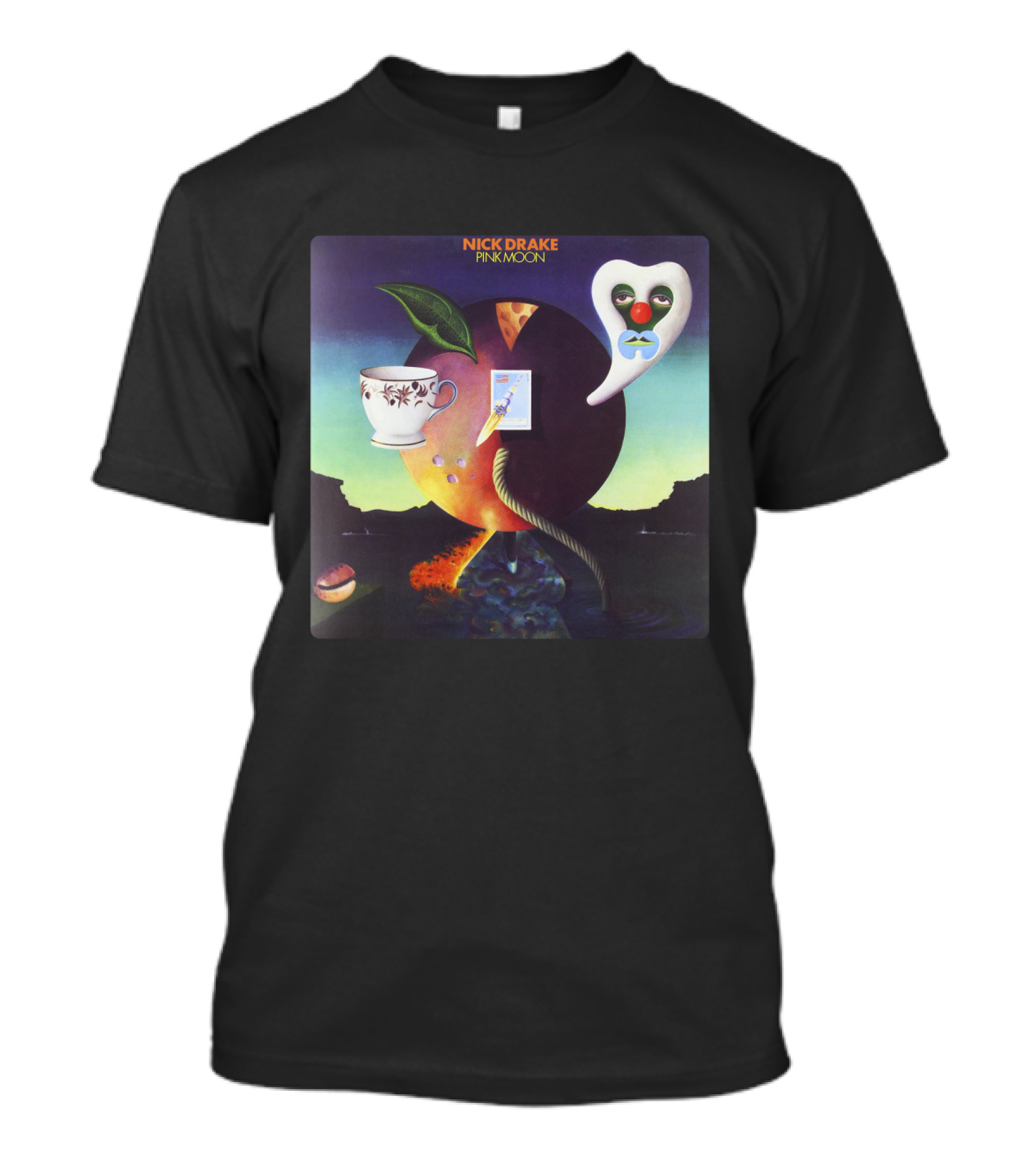 Nick Drake Pink Moon Album Cover Imagery Cup Heart Leaf Painting T-Shirt