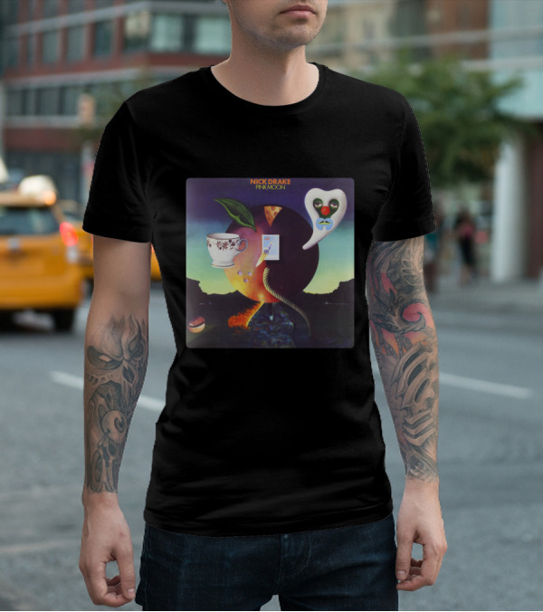 Nick Drake Pink Moon Album Cover Imagery Cup Heart Leaf Painting T-Shirt