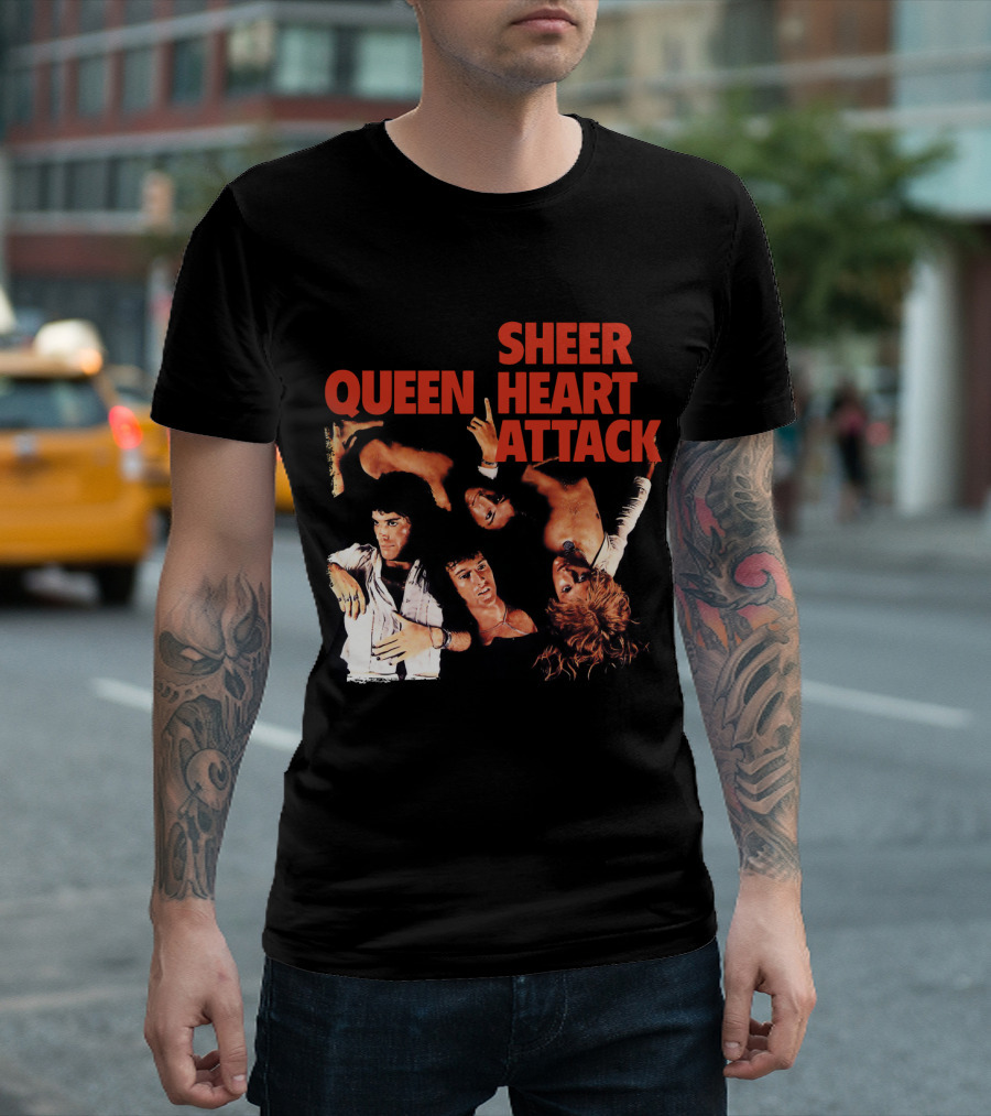 Queen Sheer Heart Attack Classic Rock Band Vintage Album Cover T-Shirt