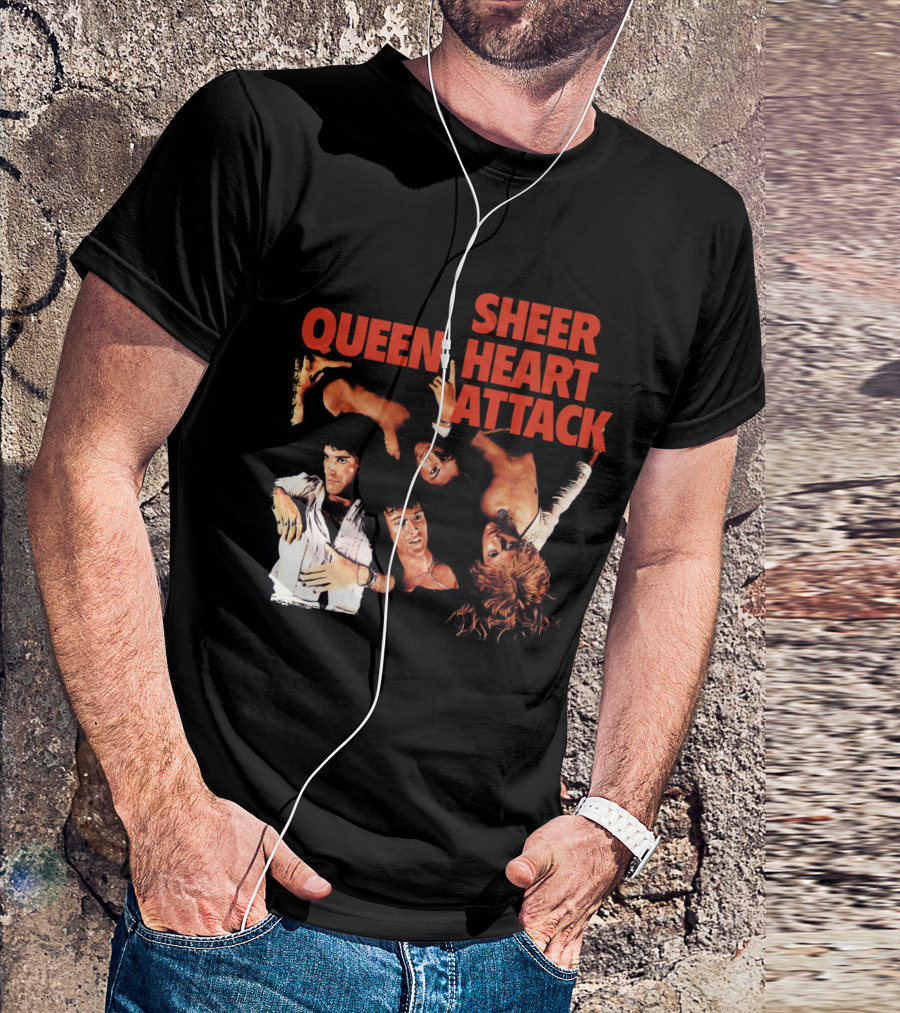 Queen Sheer Heart Attack Classic Rock Band Vintage Album Cover T-Shirt