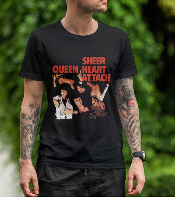 Queen Sheer Heart Attack Classic Rock Band Vintage Album Cover T-Shirt