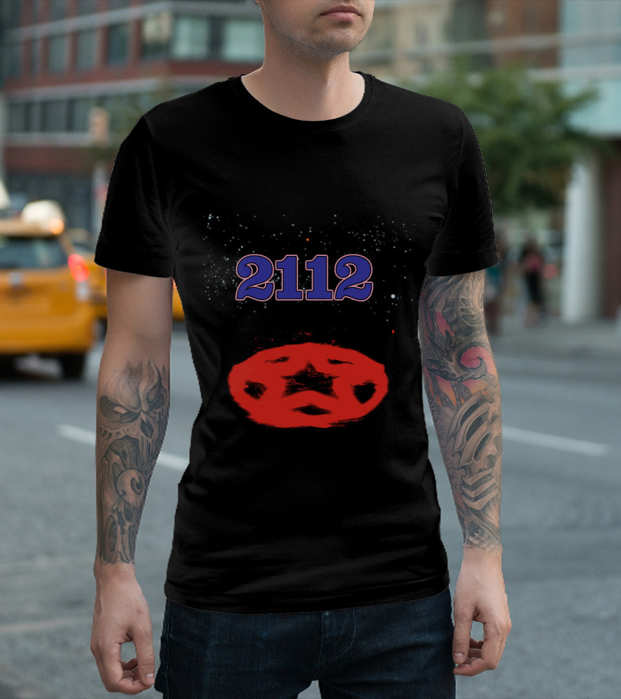 Rush 2112 Star Symbol With Cosmic Background T-Shirt