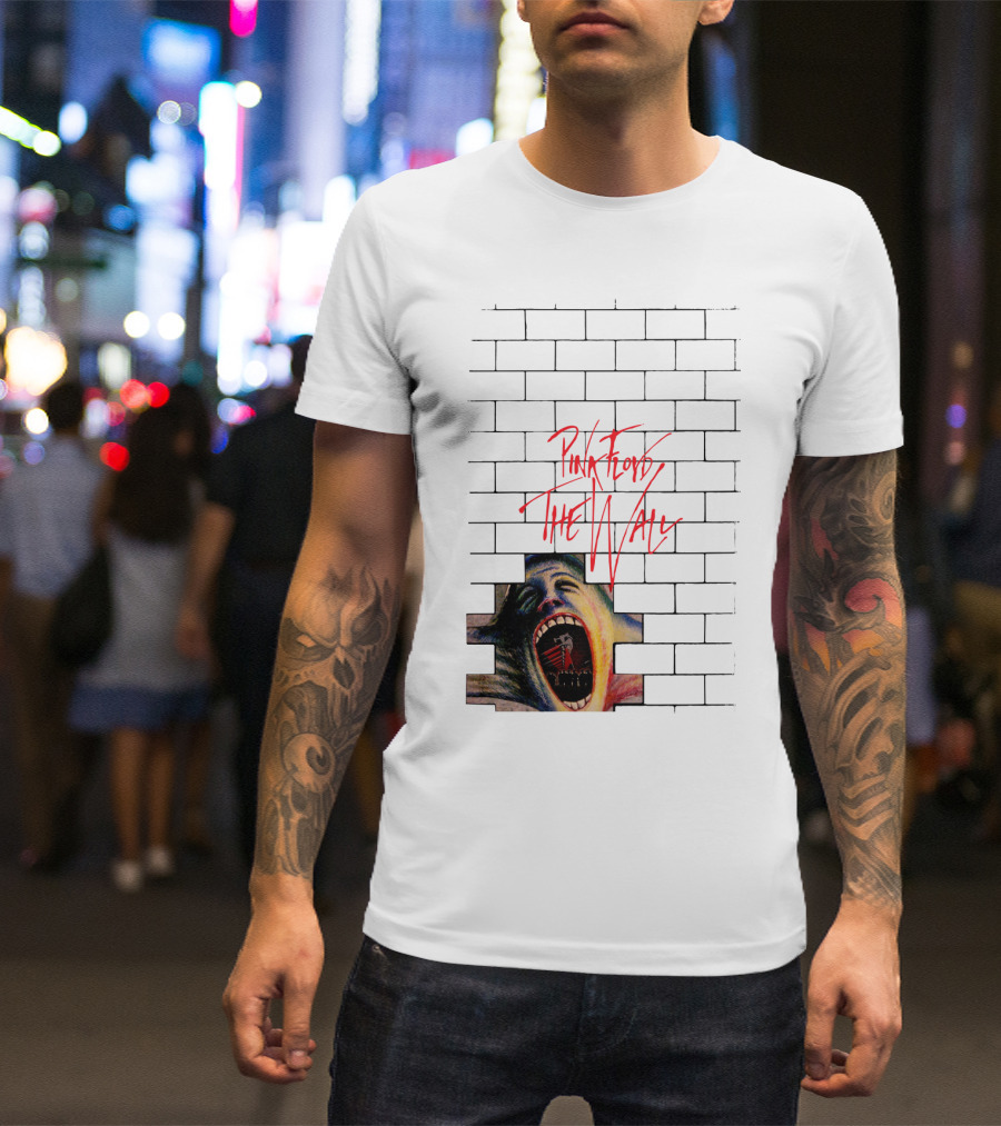 Pink Floyd The Wall Scream Art On Brick T-Shirt