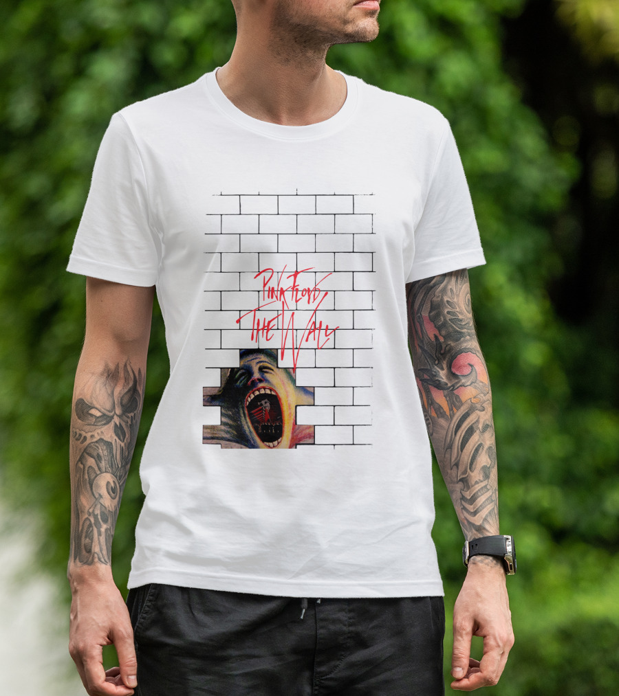 Pink Floyd The Wall Scream Art On Brick T-Shirt