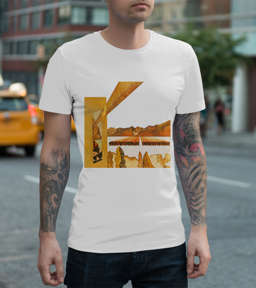 Stevie Wonder Innervisions Album Art Landscape Motif T-Shirt