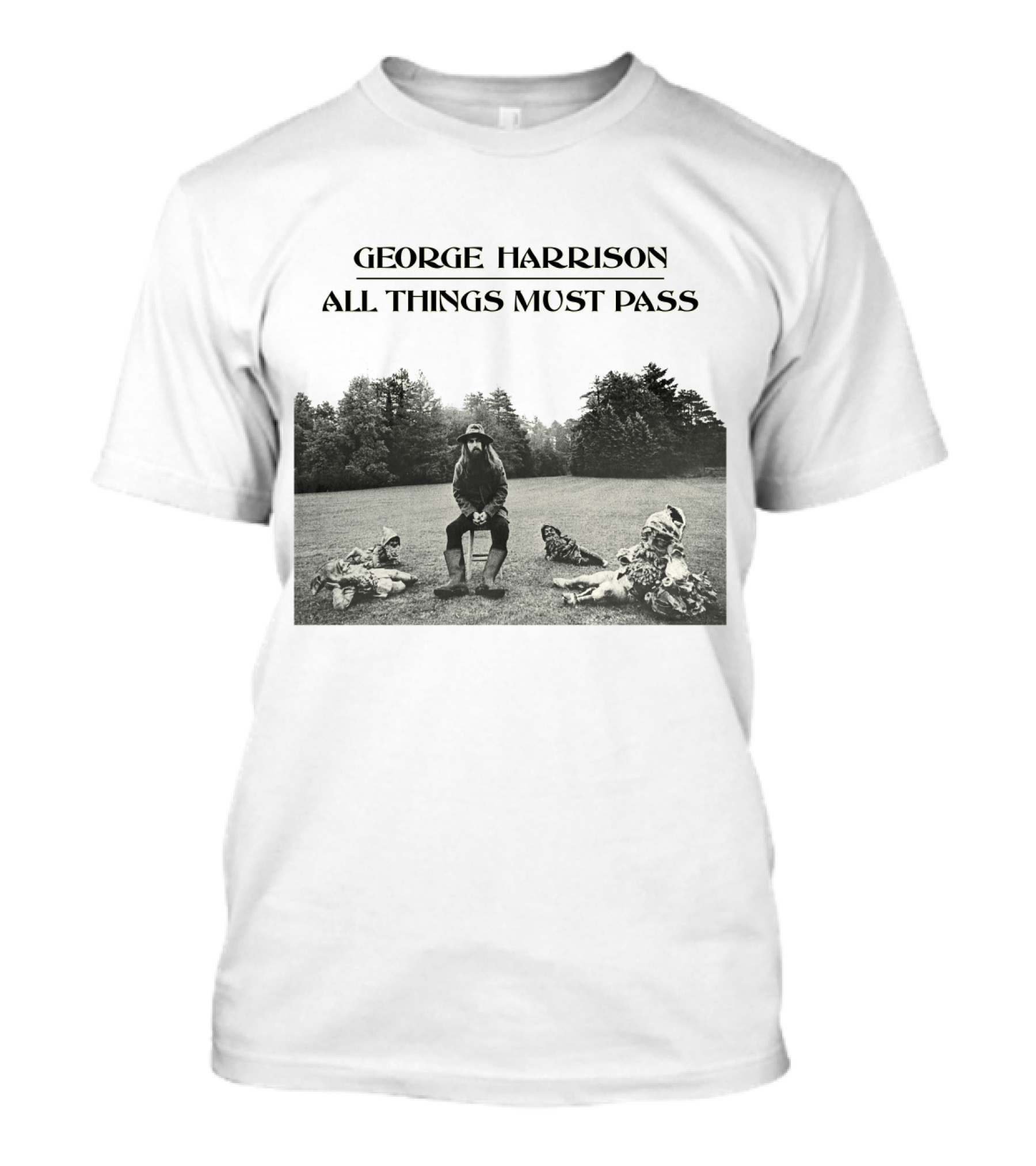 George Harrison All Things Must Pass 1970 Album Cover Black And White Photo T-Shirt