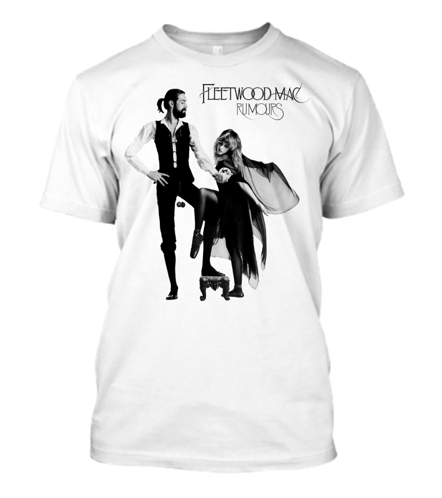 FLEETWOOD MAC RUMOURS Iconic Album Cover Black And White Nostalgia T-Shirt