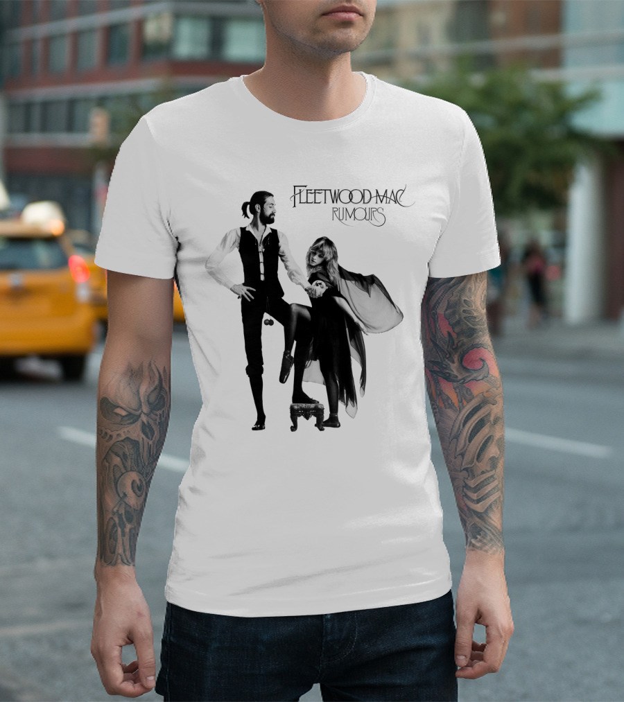 FLEETWOOD MAC RUMOURS Iconic Album Cover Black And White Nostalgia T-Shirt