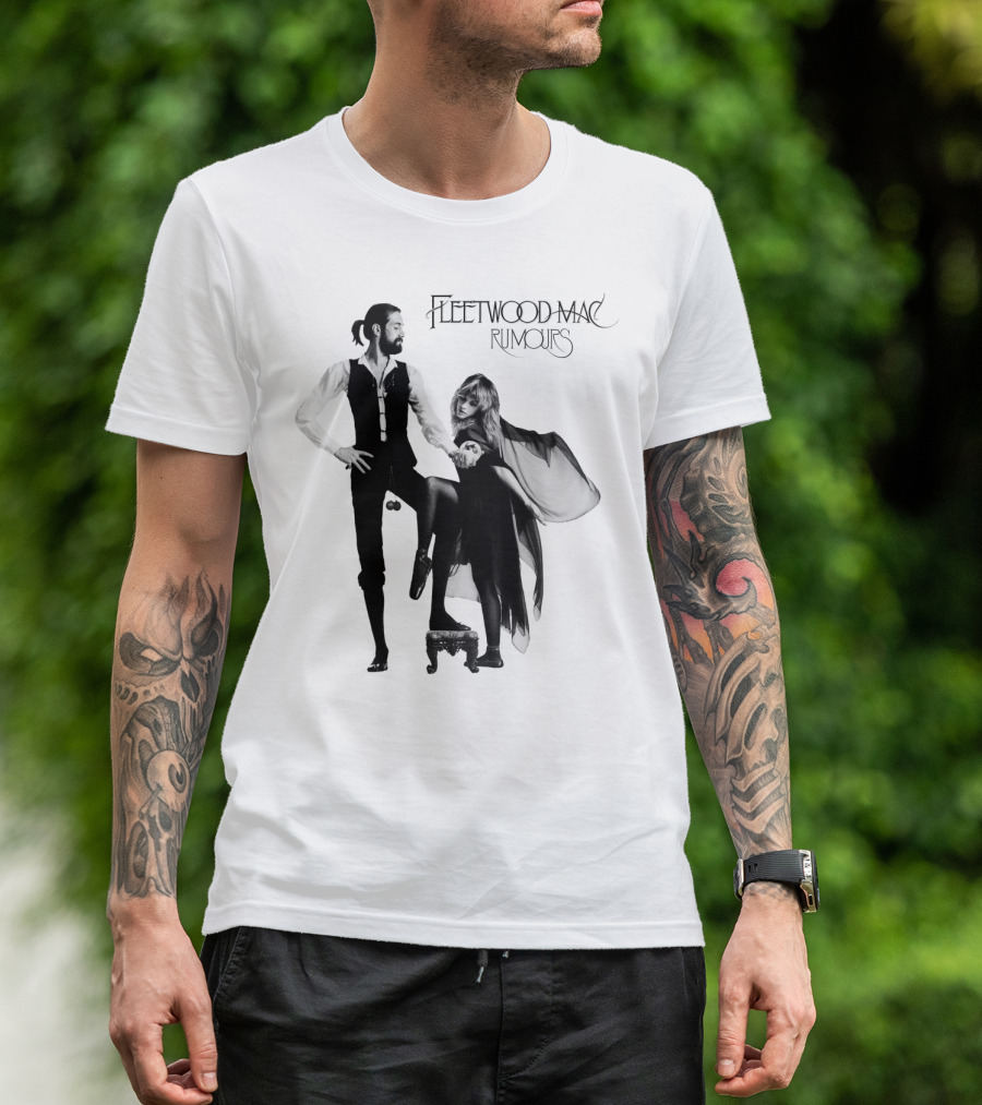 FLEETWOOD MAC RUMOURS Iconic Album Cover Black And White Nostalgia T-Shirt