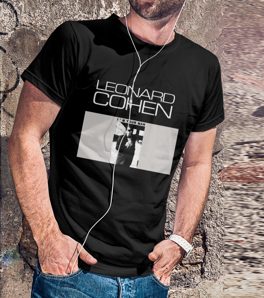 LEONARD COHEN I'M YOUR MAN Classic Monochrome T-Shirt