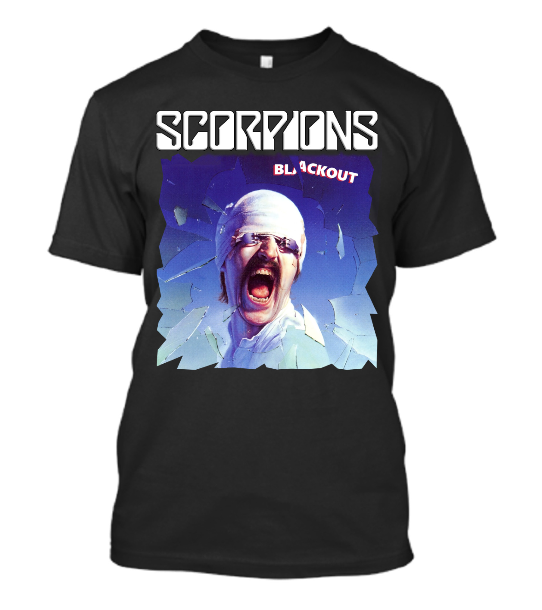Scorpions Blackout Bandage Scream Cracked Glass T-Shirt