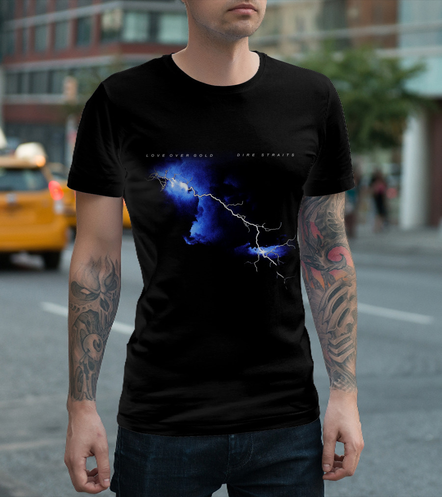 Dire Straits Love Over Gold Lightning Album T-Shirt