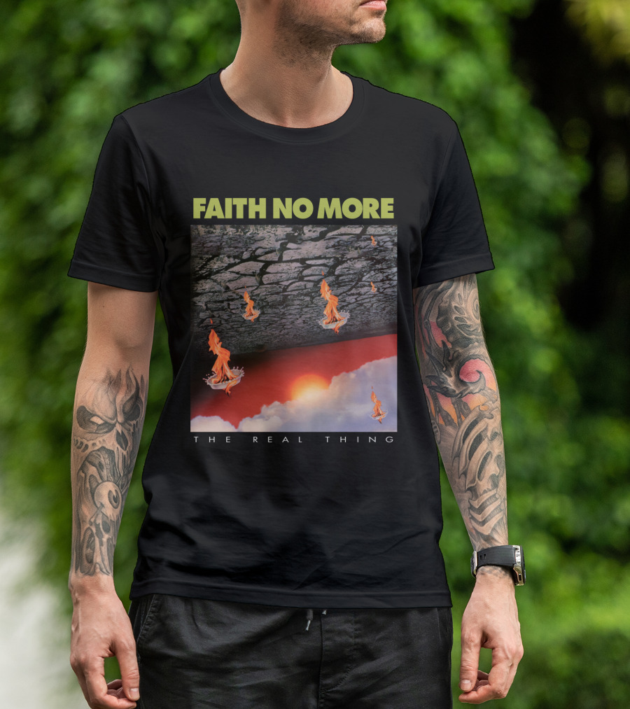 Faith No More The Real Thing Cracked Lava And Flames T-Shirt