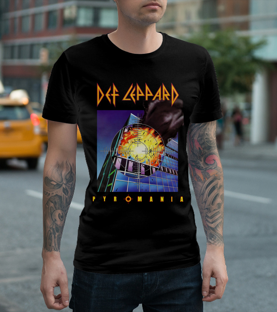 Def Leppard Pyromania Album Art Explosion Building Iconic T-Shirt