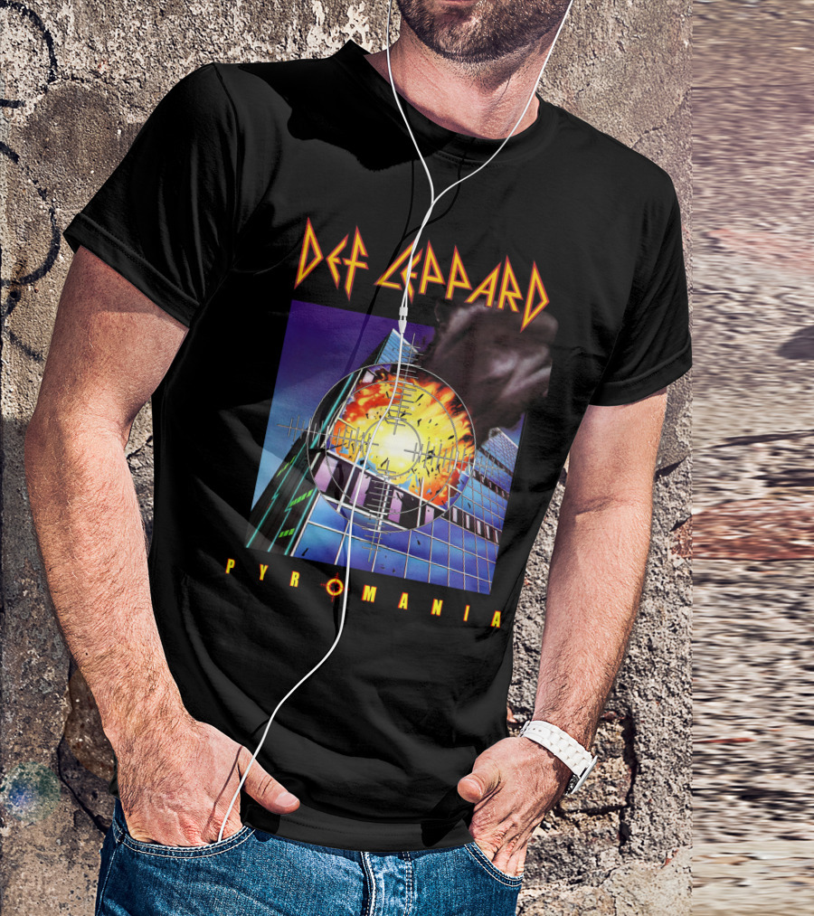 Def Leppard Pyromania Album Art Explosion Building Iconic T-Shirt