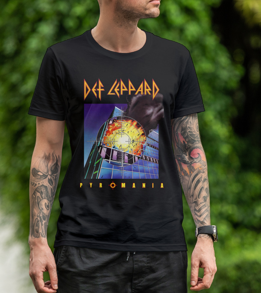 Def Leppard Pyromania Album Art Explosion Building Iconic T-Shirt