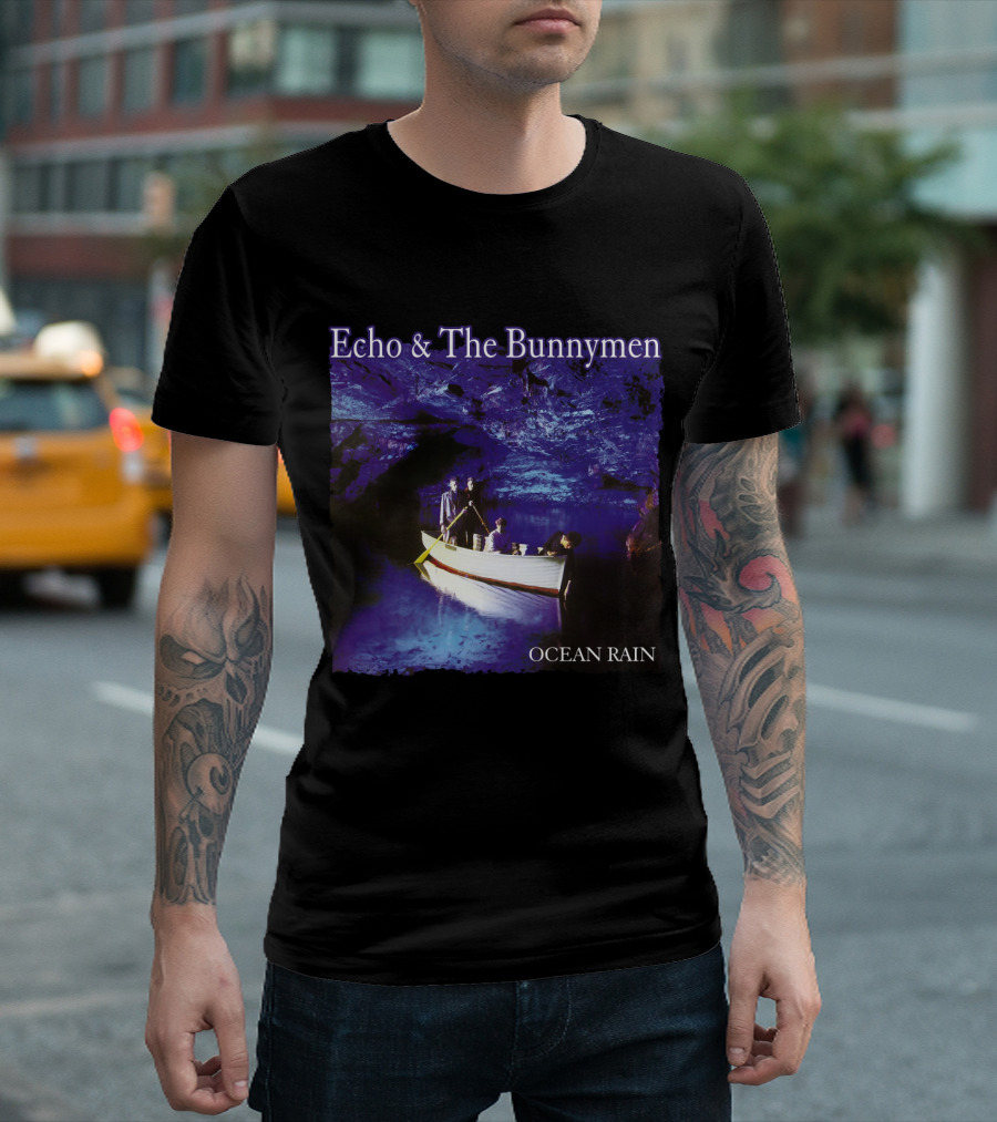 Echo And The Bunnymen Ocean Rain Blue Cave Boat Scene T-Shirt