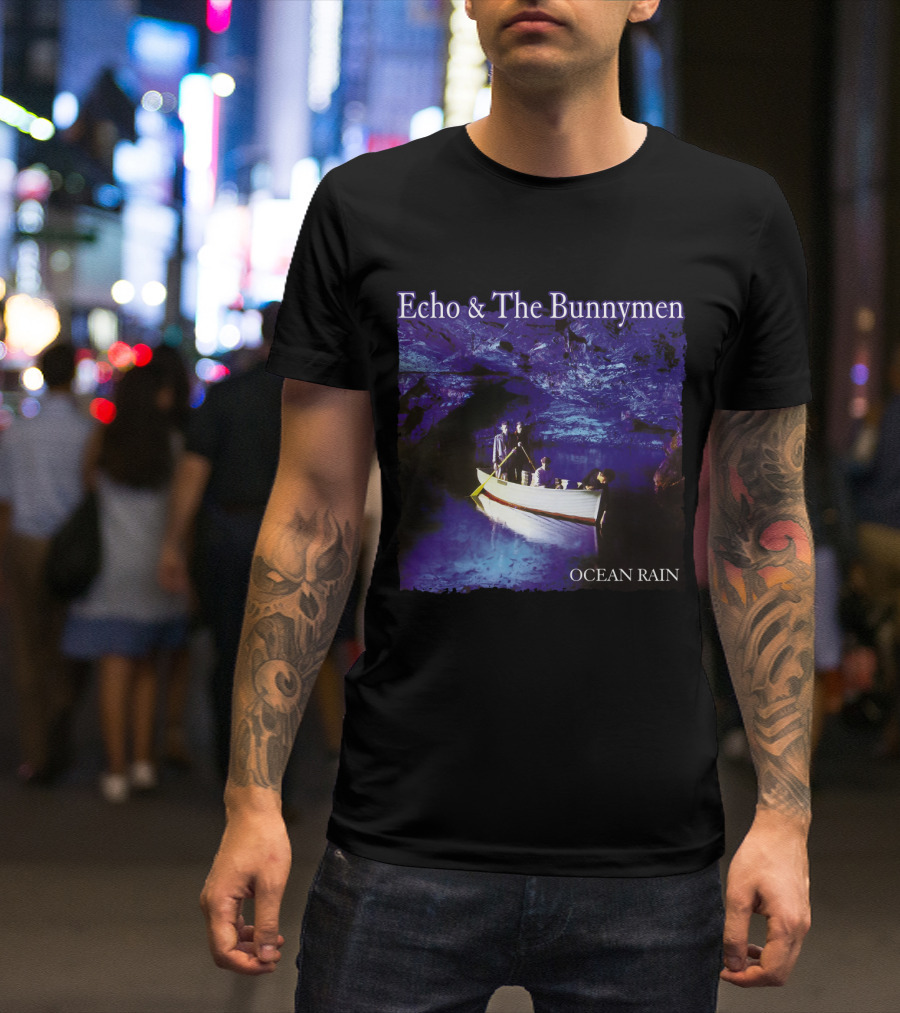 Echo And The Bunnymen Ocean Rain Blue Cave Boat Scene T-Shirt