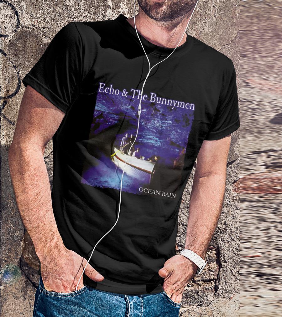 Echo And The Bunnymen Ocean Rain Blue Cave Boat Scene T-Shirt