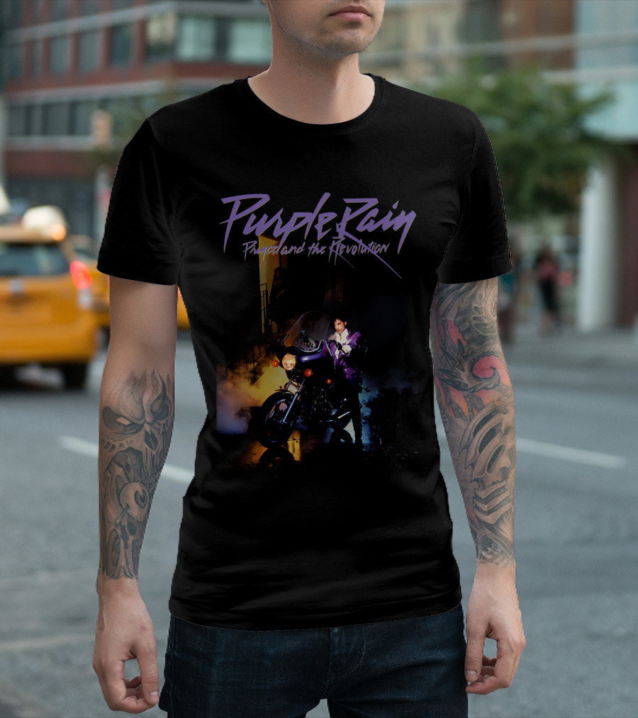 Purple Rain Prince And The Revolution Motorcycle Scene T-Shirt