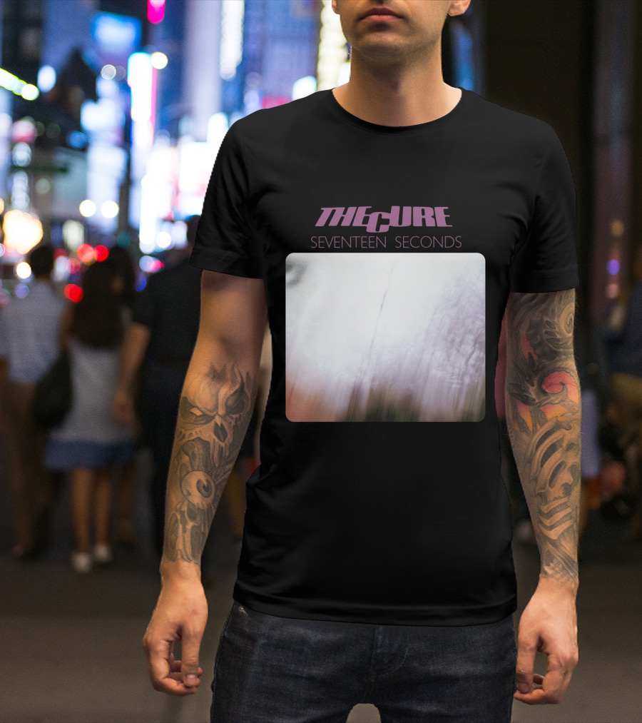 The Cure Seventeen Seconds Blurred Trees Album Cover T-Shirt